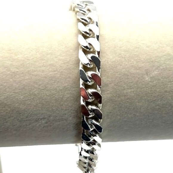 Silver Tone Cuban Link Bracelet - Shine Bright Like Your Future - Picture 1 of 7